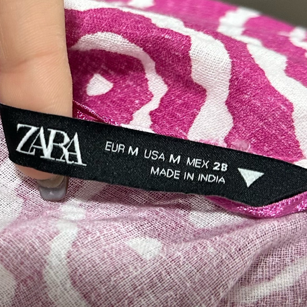 Zara Fuchsia & White Printed Mini Dress - Picture 11 of 13
